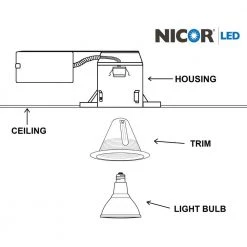 Cheap ✨ 6 in. White Recessed Airtight Cone Baffle Trim by NICOR 🎉 -NICOR Sales Store nicor recessed lighting trims 17550a d4 1000