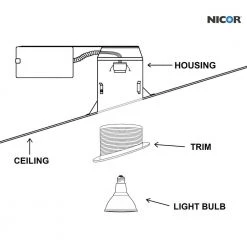 Brand new 🔔 6 in. White Recessed Baffle Trim for Sloped Ceiling by NICOR 👏 -NICOR Sales Store nicor recessed lighting trims 17711 44 1000