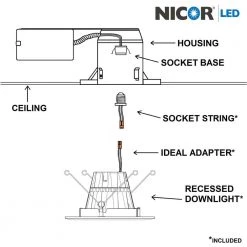 Brand new 😀 DCG Series 6 in. 3000K White Integrated LED Recessed Gimbal Trim by NICOR 🌟 -NICOR Sales Store nicor recessed lighting trims dcg621203kwh 44 1000
