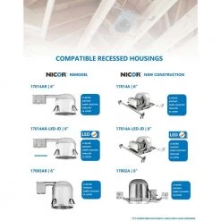 Brand new 😀 DCG Series 6 in. 3000K White Integrated LED Recessed Gimbal Trim by NICOR 🌟 -NICOR Sales Store nicor recessed lighting trims dcg621203kwh fa 1000