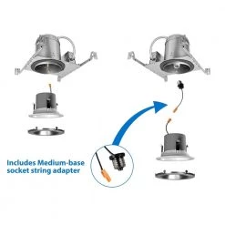 Brand new ✔️ 4 in. Downlight Nickel Integrated LED Recessed Trim Retrofit Light by NICOR 🔔 -NICOR Sales Store nicor recessed lighting trims dcr41061202knk 1d 1000