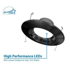 Cheap 😀 5 in. and 6 in. Downlight Black 800-Lumen Integrated LED Recessed Trim Retrofit Light by NICOR ⭐ 16 Cheap 😀 5 in. and 6 in. Downlight Black 800-Lumen Integrated LED Recessed Trim Retrofit Light by NICOR ⭐ -NICOR Sales Store nicor recessed lighting trims dcr561081205kbk 1d 1000
