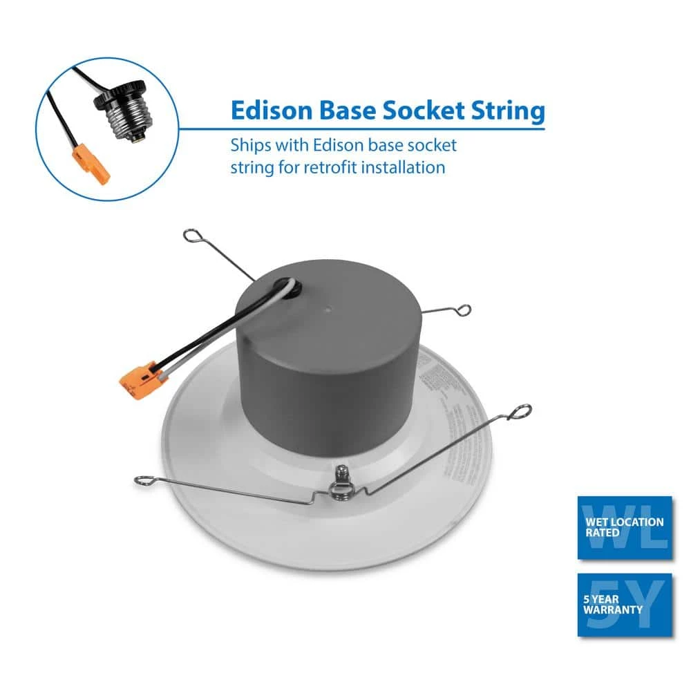 Cheap 😀 5 in. and 6 in. Downlight Black 800-Lumen Integrated LED Recessed Trim Retrofit Light by NICOR ⭐ 7 Cheap 😀 5 in. and 6 in. Downlight Black 800-Lumen Integrated LED Recessed Trim Retrofit Light by NICOR ⭐ - Image 5