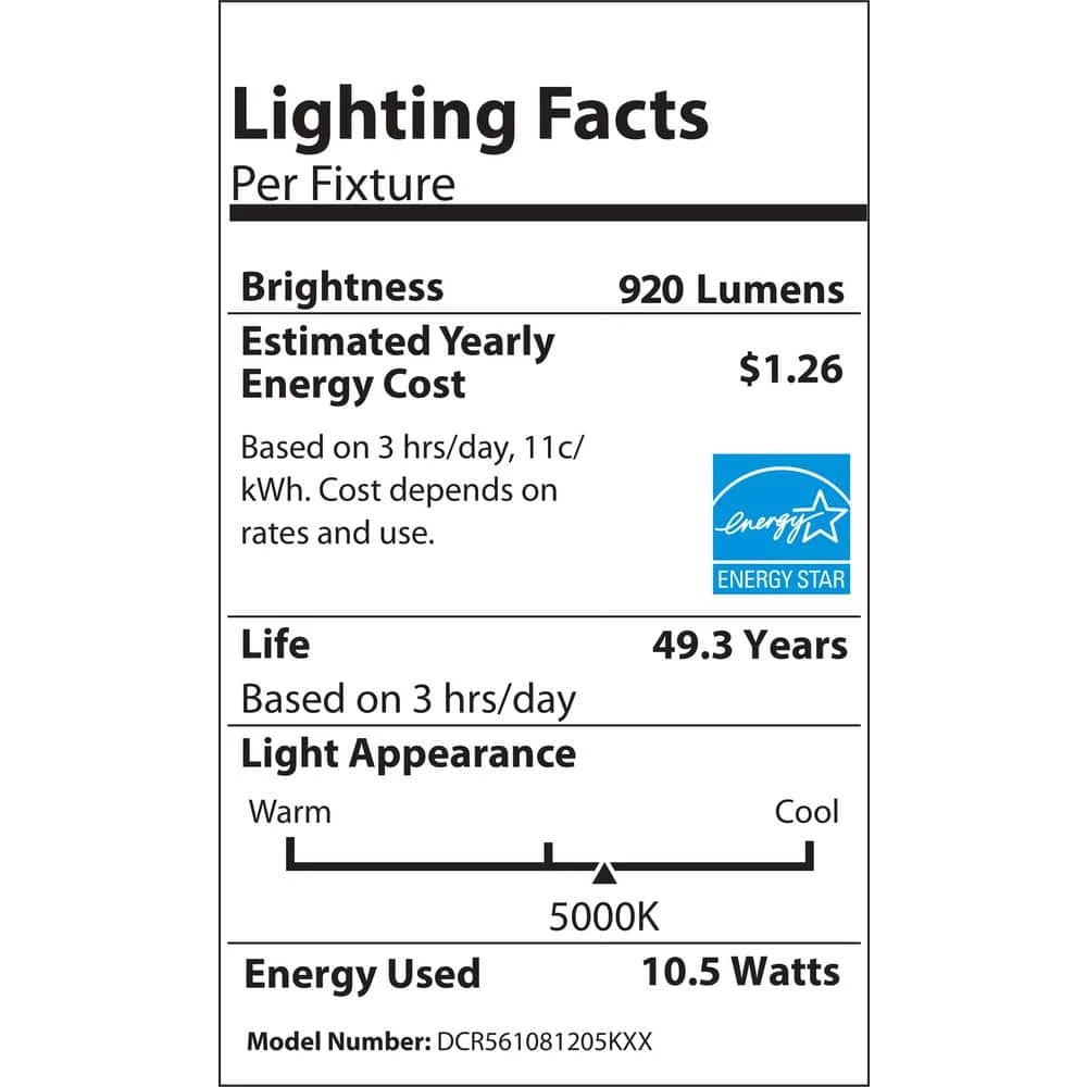 Cheap 😀 5 in. and 6 in. Downlight Black 800-Lumen Integrated LED Recessed Trim Retrofit Light by NICOR ⭐ 14 Cheap 😀 5 in. and 6 in. Downlight Black 800-Lumen Integrated LED Recessed Trim Retrofit Light by NICOR ⭐ - Image 12