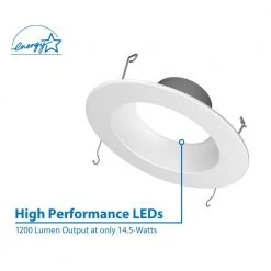 Buy 😀 DCR56(v2) 6 in. 1200 Lumens Integrated LED Retrofit White Recessed Trim Light, 5000K by NICOR ✨ -NICOR Sales Store nicor recessed lighting trims dcr562121205kwh 40 1000