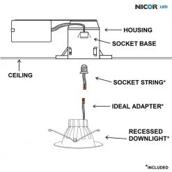 Buy 😀 DCR56(v2) 6 in. 1200 Lumens Integrated LED Retrofit White Recessed Trim Light, 5000K by NICOR ✨ -NICOR Sales Store nicor recessed lighting trims dcr562121205kwh 44 1000