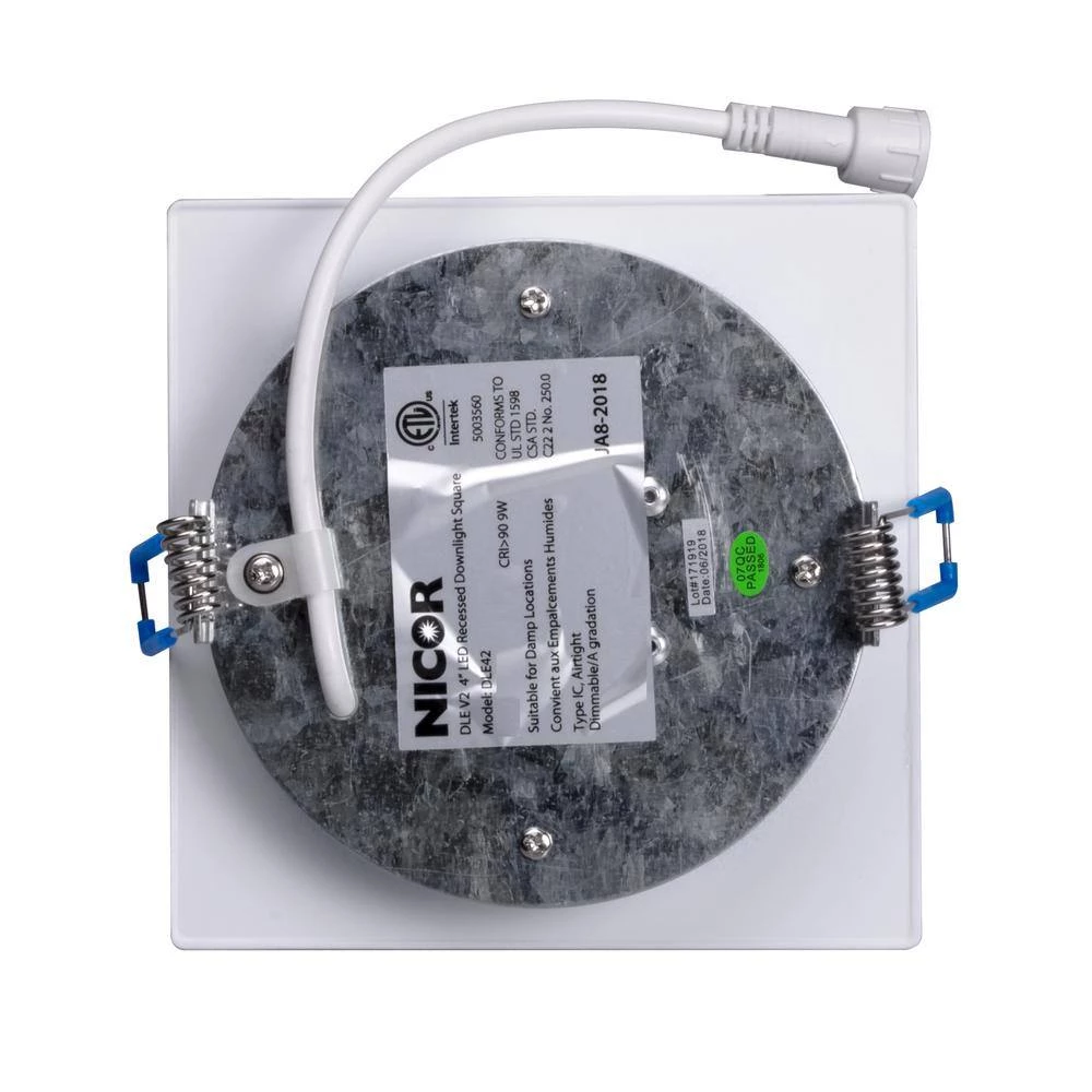 Best reviews of ❤️ DLE Series 4 in. Square 2700K Nickel Integrated LED Recessed Canless Downlight with Trim by NICOR 💯 8 Best reviews of ❤️ DLE Series 4 in. Square 2700K Nickel Integrated LED Recessed Canless Downlight with Trim by NICOR 💯 - Image 6