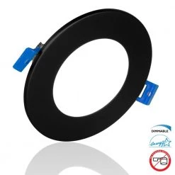 Best deal 🧨 DLE Series 4 in. Round 3000K Black Integrated LED Recessed Canless Downlight with Trim by NICOR 🔥