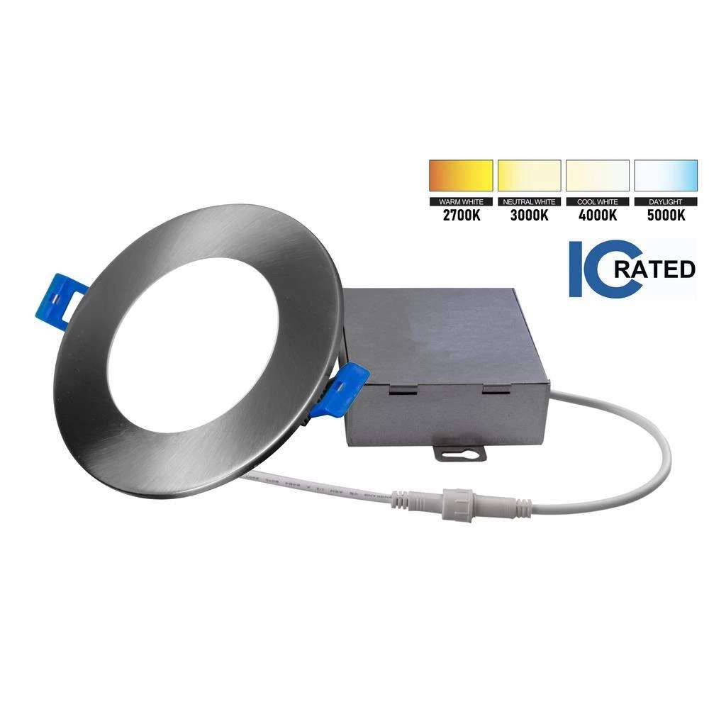 Best deal ⌛ DLE Series 4 in. Round 3000K Nickel Integrated LED Recessed Canless Downlight with Trim by NICOR 🔔 4 Best deal ⌛ DLE Series 4 in. Round 3000K Nickel Integrated LED Recessed Canless Downlight with Trim by NICOR 🔔 - Image 2