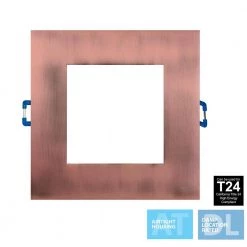 Cheapest ✨ DLE Series 4 in. Square 3000K Aged Copper Integrated LED Recessed Canless Downlight with Trim by NICOR ⭐ 13 Cheapest ✨ DLE Series 4 in. Square 3000K Aged Copper Integrated LED Recessed Canless Downlight with Trim by NICOR ⭐ -NICOR Sales Store nicor recessed lighting trims dle421203ksqac a0 1000