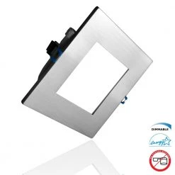 Best reviews of ๐คฉ DLE Series 4 in. Square 3000K Nickel Integrated LED Recessed Canless Downlight with Trim by NICOR ๐