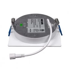 Discount 🤩 DLE Series 4 in. Square 4000K Nickel Integrated LED Recessed Canless Downlight with Trim by NICOR 🔔 -NICOR Sales Store nicor recessed lighting trims dle421204ksqnk c3 1000