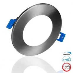 New ✔️ DLE Series 4 in. Round 5000K Nickel Integrated LED Recessed Canless Downlight with Trim by NICOR ❤️