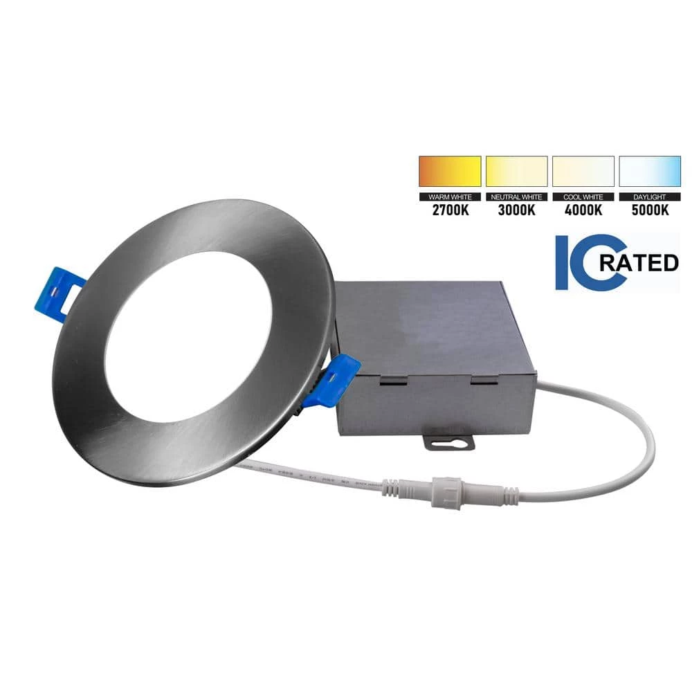 New ✔️ DLE Series 4 in. Round 5000K Nickel Integrated LED Recessed Canless Downlight with Trim by NICOR ❤️ 4 New ✔️ DLE Series 4 in. Round 5000K Nickel Integrated LED Recessed Canless Downlight with Trim by NICOR ❤️ - Image 2