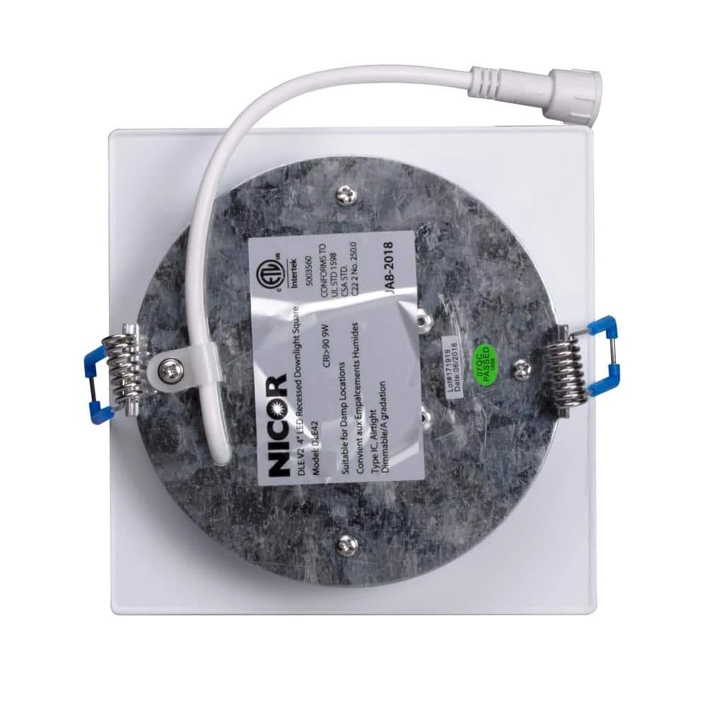 Outlet ❤️ DLE Series 4 in. Square 5000K Nickel Integrated LED Recessed Canless Downlight with Trim by NICOR 💯 8 Outlet ❤️ DLE Series 4 in. Square 5000K Nickel Integrated LED Recessed Canless Downlight with Trim by NICOR 💯 - Image 6