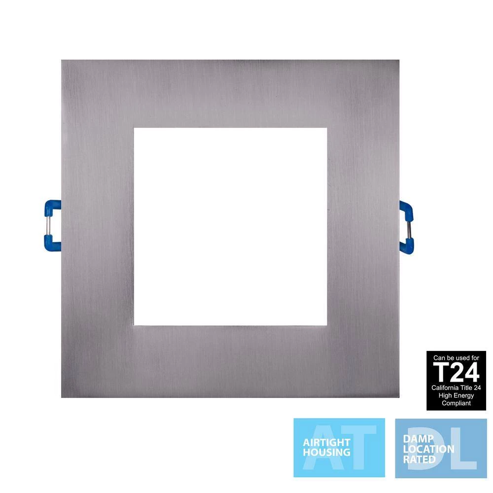 Outlet ❤️ DLE Series 4 in. Square 5000K Nickel Integrated LED Recessed Canless Downlight with Trim by NICOR 💯 5 Outlet ❤️ DLE Series 4 in. Square 5000K Nickel Integrated LED Recessed Canless Downlight with Trim by NICOR 💯 - Image 3