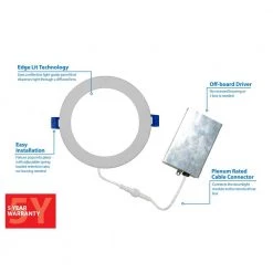 Flash Sale ❤️ DLE Series 6 in. Round 2700K Nickel Integrated LED Recessed Canless Downlight with Trim by NICOR 🛒 -NICOR Sales Store nicor recessed lighting trims dle621202krdnk 1d 1000