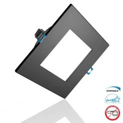 Best reviews of ๐งจ DLE Series 6 in. Square 2700K Black Integrated LED Recessed Canless Downlight with Trim by NICOR ๐