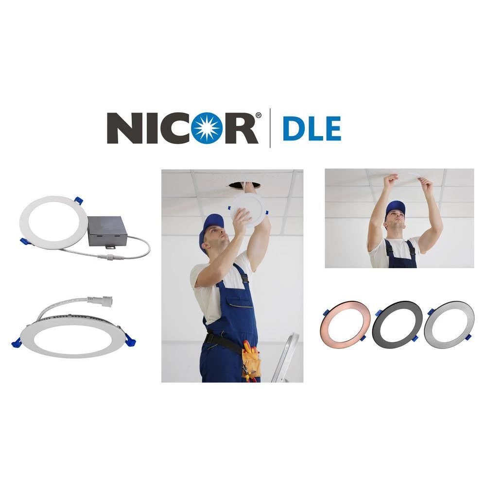 Deals 😉 DLE Series 6 in. Round 3000K Black Integrated LED Recessed Canless Downlight with Trim by NICOR ✔️ 13 Deals 😉 DLE Series 6 in. Round 3000K Black Integrated LED Recessed Canless Downlight with Trim by NICOR ✔️ - Image 11