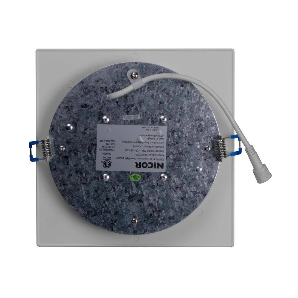 Cheap 😍 6 in. Square 3000K Remodel IC-Rated Recessed Integrated LED Edge Lit Downlight Kit by NICOR ⭐ 7 Cheap 😍 6 in. Square 3000K Remodel IC-Rated Recessed Integrated LED Edge Lit Downlight Kit by NICOR ⭐ - Image 5