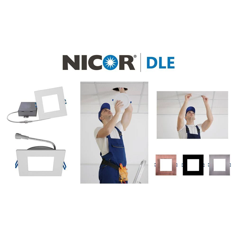 Best deal ⌛ DLE Series 6 in. Square 4000K Aged Copper Integrated LED Recessed Canless Downlight with Trim by NICOR 😀 12 Best deal ⌛ DLE Series 6 in. Square 4000K Aged Copper Integrated LED Recessed Canless Downlight with Trim by NICOR 😀 - Image 10