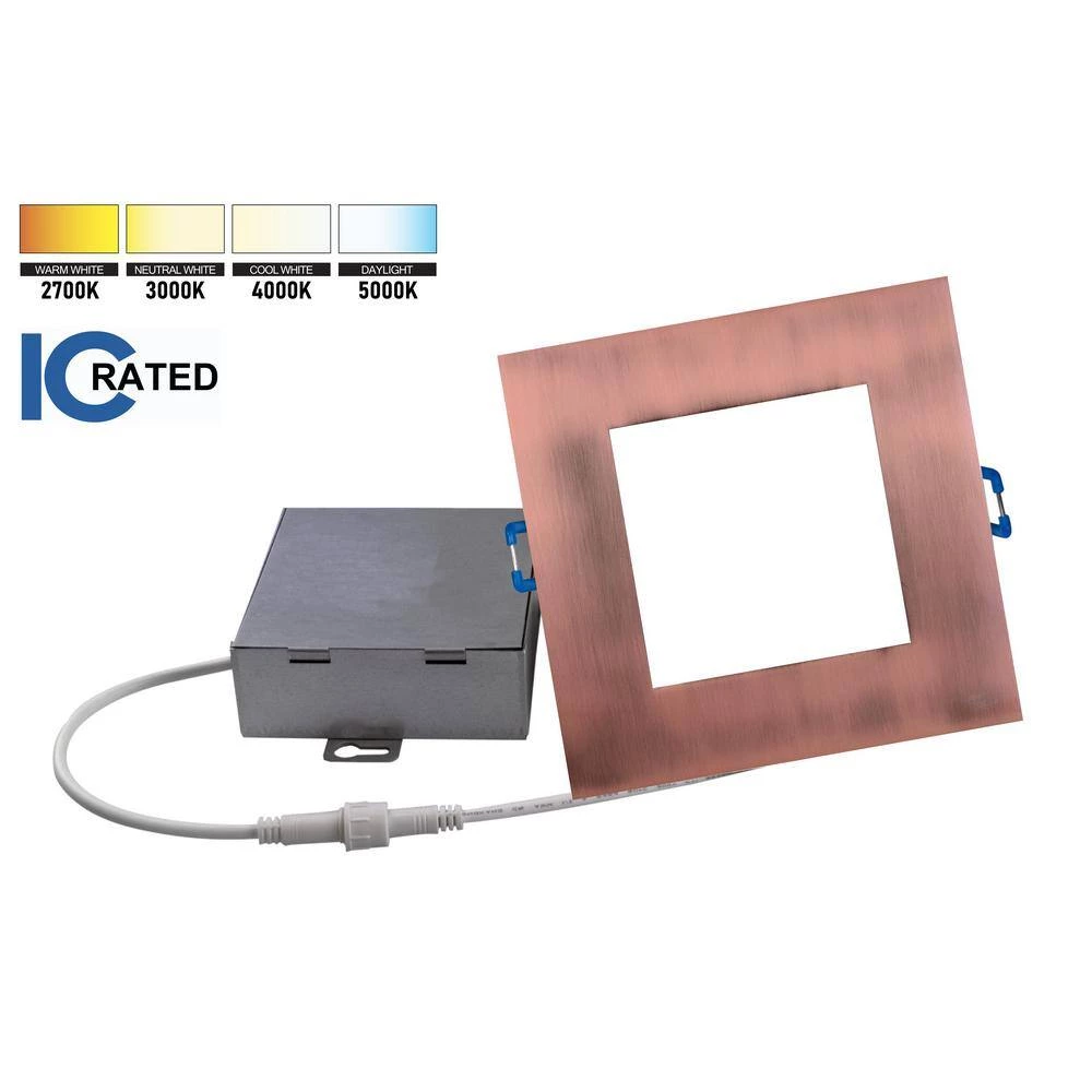 Best deal ⌛ DLE Series 6 in. Square 4000K Aged Copper Integrated LED Recessed Canless Downlight with Trim by NICOR 😀 4 Best deal ⌛ DLE Series 6 in. Square 4000K Aged Copper Integrated LED Recessed Canless Downlight with Trim by NICOR 😀 - Image 2