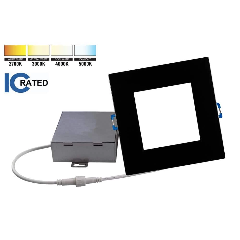 Brand new 💯 DLE Series 6 in. Square 4000K Black Integrated LED Recessed Canless Downlight with Trim by NICOR 🔥 4 Brand new 💯 DLE Series 6 in. Square 4000K Black Integrated LED Recessed Canless Downlight with Trim by NICOR 🔥 - Image 2