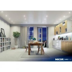 Flash Sale 🎁 DLF SureFit(v3) 5 in. 10.1-Watt Square Black Integrated LED Recessed Light Trim, 5000K by NICOR 👏 -NICOR Sales Store nicor recessed lighting trims dlf301205ksqbk 1f 1000