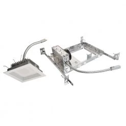 Promo 🔔 5 in. White (3000K) LED Recessed Square Downlight Kit with Housing, Baffle Trim, and LED Module by NICOR 🧨 -NICOR Sales Store nicor recessed lighting trims dlq5 10 120 3k wh bf 44 1000