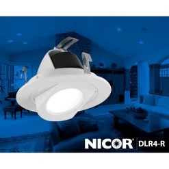 New 🤩 4 in. White Retractable Wall Wash Integrated LED Recessed Downlight Trim, 2700K, 90 CRI by NICOR ⌛ -NICOR Sales Store nicor recessed lighting trims dlr4 r 10 120 2k wh 1f 1000