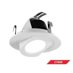 New 🤩 4 in. White Retractable Wall Wash Integrated LED Recessed Downlight Trim, 2700K, 90 CRI by NICOR ⌛