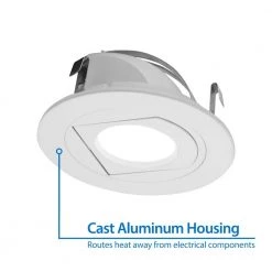 New 🤩 4 in. White Retractable Wall Wash Integrated LED Recessed Downlight Trim, 2700K, 90 CRI by NICOR ⌛ -NICOR Sales Store nicor recessed lighting trims dlr4 r 10 120 2k wh 66 1000