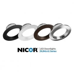 Cheapest ⭐ DLR4 Series 4 in. Black 4000K Integrated LED Recessed Retrofit Downlight Trim by NICOR 👏 -NICOR Sales Store nicor recessed lighting trims dlr45061204kbk 31 1000