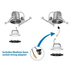 Cheapest ⭐ DLR4 Series 4 in. Black 4000K Integrated LED Recessed Retrofit Downlight Trim by NICOR 👏 -NICOR Sales Store nicor recessed lighting trims dlr45061204kbk 66 1000