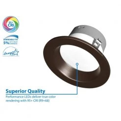 Promo ❤️ DLR4(v6) 4 in. Oil-Rubbed Bronze Selectable CCT Recessed Integrated LED Downlight Trim by NICOR 🔔 -NICOR Sales Store nicor recessed lighting trims dlr4607120sob 1d 1000