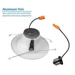 Hot Sale 🎉 5/6 in. 5000K White Integrated LED Recessed Retrofit Downlight Trim by NICOR 🧨 -NICOR Sales Store nicor recessed lighting trims dlr565081205kwh 66 1000