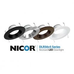 Hot Sale 🎉 5/6 in. 5000K White Integrated LED Recessed Retrofit Downlight Trim by NICOR 🧨 -NICOR Sales Store nicor recessed lighting trims dlr565081205kwh fa 1000