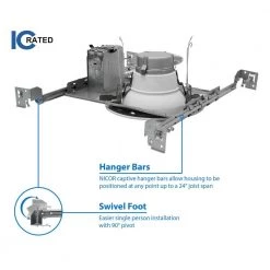 Top 10 ⌛ 6 in. White 800 Lumens 5000K New Construction Recessed Integrated LED Kit by NICOR 🌟 -NICOR Sales Store nicor recessed lighting trims dlr565sys085kwh 40 1000