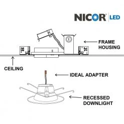 Top 10 ⌛ 6 in. White 800 Lumens 5000K New Construction Recessed Integrated LED Kit by NICOR 🌟 -NICOR Sales Store nicor recessed lighting trims dlr565sys085kwh 44 1000