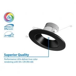 New 😉 DLR Series 5-6 in. Black Selectable CCT Integrated LED Recessed Retrofit Downlight Trim, Remodel, Dimmable, 12-Pack by NICOR 🌟 16 New 😉 DLR Series 5-6 in. Black Selectable CCT Integrated LED Recessed Retrofit Downlight Trim, Remodel, Dimmable, 12-Pack by NICOR 🌟 -NICOR Sales Store nicor recessed lighting trims dlr56609120sbk 12pk 1d 1000