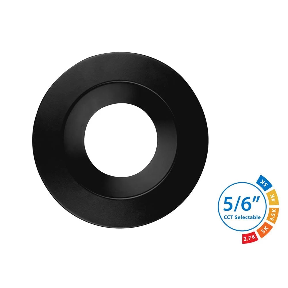 New 😉 DLR Series 5-6 in. Black Selectable CCT Integrated LED Recessed Retrofit Downlight Trim, Remodel, Dimmable, 12-Pack by NICOR 🌟 4 New 😉 DLR Series 5-6 in. Black Selectable CCT Integrated LED Recessed Retrofit Downlight Trim, Remodel, Dimmable, 12-Pack by NICOR 🌟 - Image 3