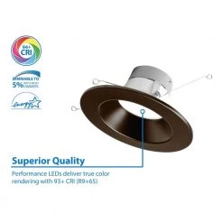 Best reviews of โจ 5 in. to 6 in. Oil-Rubbed Bronze Selectable CCT High-Output Integrated LED Recessed Retrofit Downlight Trim by NICOR ๐ 17 Best reviews of โจ 5 in. to 6 in. Oil-Rubbed Bronze Selectable CCT High-Output Integrated LED Recessed Retrofit Downlight Trim by NICOR ๐ -NICOR Sales Store nicor recessed lighting trims dlr56612120sob 1d 1000