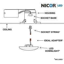 Best Sale 🌟 DLS 4 in. White Integrated LED Recessed Surface Mount Retrofit Trim in 3000K (12-Pack) by NICOR 🔔 -NICOR Sales Store nicor recessed lighting trims dls4 3006 120 3k wh 12pk fa 1000