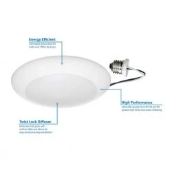 Promo 🎉 DLS 5/6 in. White 900 Lumen Integrated LED Recessed Surface Mount Trim in 3000K (10-Pack) by NICOR 🤩 -NICOR Sales Store nicor recessed lighting trims dls56 3009 120 3k wh 10pk 1d 1000