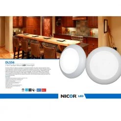Promo 🎉 DLS 5/6 in. White 900 Lumen Integrated LED Recessed Surface Mount Trim in 3000K (10-Pack) by NICOR 🤩 -NICOR Sales Store nicor recessed lighting trims dls56 3009 120 3k wh 10pk 4f 1000