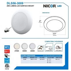 Promo 🎉 DLS 5/6 in. White 900 Lumen Integrated LED Recessed Surface Mount Trim in 3000K (10-Pack) by NICOR 🤩 -NICOR Sales Store nicor recessed lighting trims dls56 3009 120 3k wh 10pk d4 1000