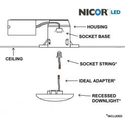 Promo 🎉 DLS 5/6 in. White 900 Lumen Integrated LED Recessed Surface Mount Trim in 3000K (10-Pack) by NICOR 🤩 -NICOR Sales Store nicor recessed lighting trims dls56 3009 120 3k wh 10pk fa 1000