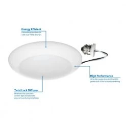 Hot Sale 👏 DLS 5/6 in. White 1200 Lumen Integrated LED Recessed Surface Mount Trim in 4000K by NICOR ⌛ -NICOR Sales Store nicor recessed lighting trims dls56 3012 120 4k wh 1d 1000
