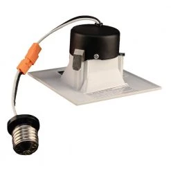 Hot Sale 👍 DLR Series 3 in. White (3000K) LED Square Recessed Retrofit Downlight Trim Kit, 90+ CRI by NICOR ⌛ -NICOR Sales Store nicor recessed lighting trims dqr3 10 120 3k wh bf 76 1000