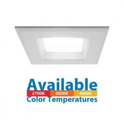 Deals 👏 DLR Series 5 in. White (1190 Lumens) LED Square Recessed Retrofit Downlight Trim Kit, 4000K by NICOR 😉 -NICOR Sales Store nicor recessed lighting trims dqr5 10 120 4k wh bf 1f 1000